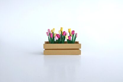 Papercraft Tulips in Garden Planter Box