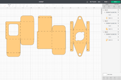 Cupcake BOx Template in Cricut Design Space