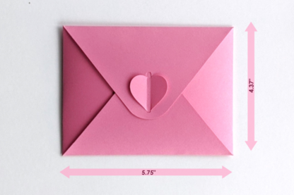 DIY Heart Envelope and Card SVG Template Measurements