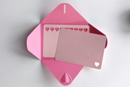 DIY Heart Envelope and Card SVG Template Open with Greeting Cards Inside