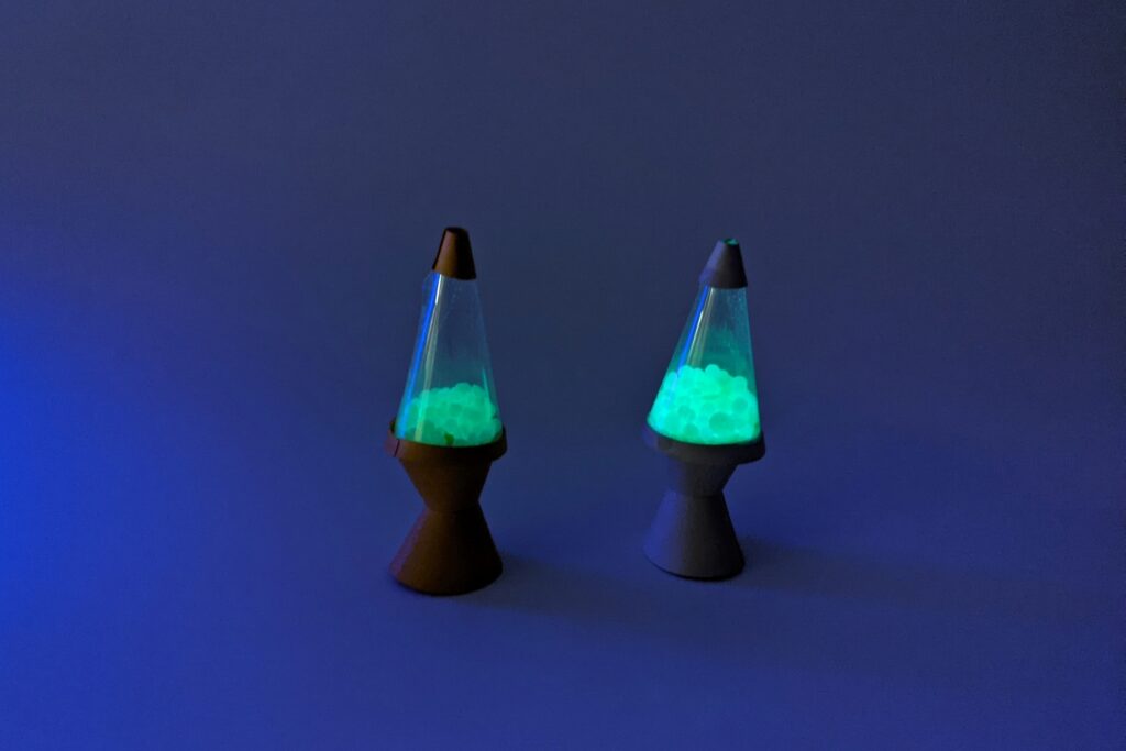 Mini Lava Lamps Glowing in the Dark