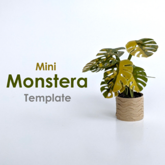 realistic mini monstera plant template for cutting machine