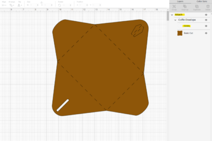 coffin self sealing envelope template for cutting machines in design space